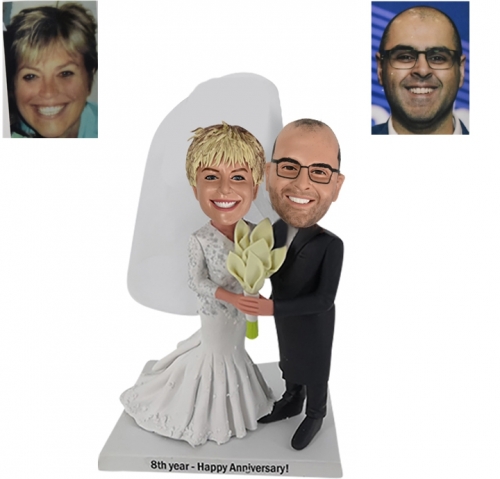 Custom wedding bobbleheads with overcoat or Hassidic kapota