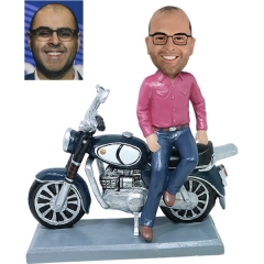 Custom Bobble head on Harley Davidson for Dad