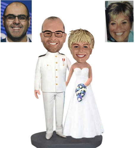 Personalized Navy Wedding Bobbleheads