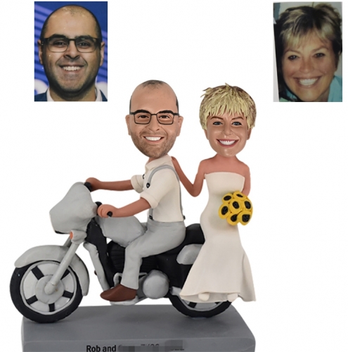 Personalized harley davidson wedding cake toppers