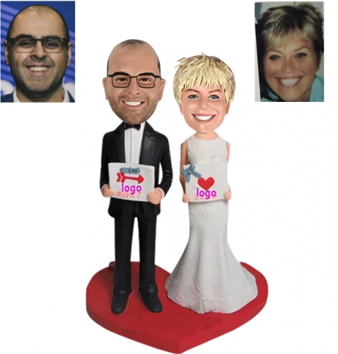 Custom Bobbleheads Wedding with Logo