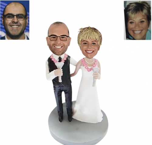 Custom Wedding Cake Topper with Martini