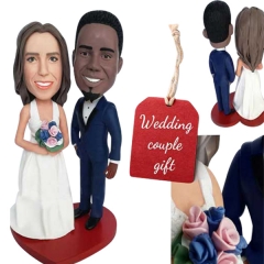 Custom Interracial Wedding Cake Toppers Bobbleheads