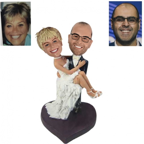 Groom Carrying Bride Bobbleheads