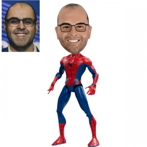 Spiderman action figure with real face