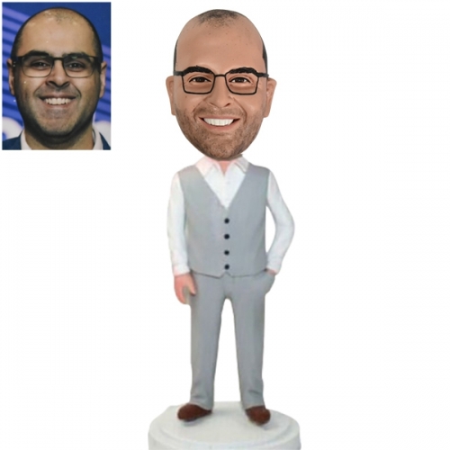 Custom groomsman bobble head doll