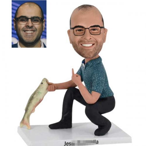 Custom Fishing bobble head with middle finger