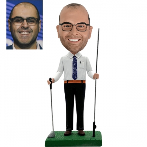 Custom Golf Bobblehead Golfer like fishing