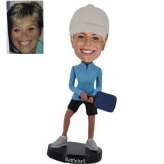 Custom female pickleball bobbleheads