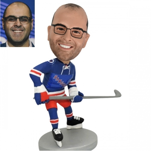 Hockey Bobblehead Customized doll with Rangers logo