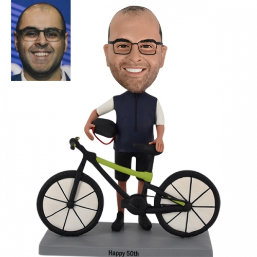 Cyclists biker custom bobbleheads