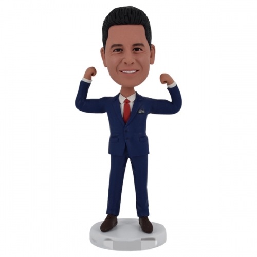 Customized Bobblehead showing flexing arms