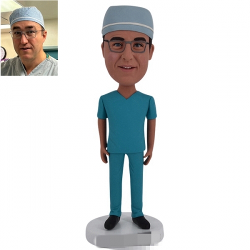 Nurse Bobblehead customized with scrub cap