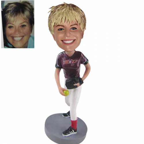 Personalized Softball Bobblehead