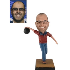 Personalized Bowling Bobblehead with bowl