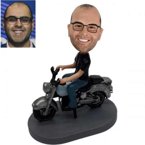 Custom Bobblehead riding on Motorcycle