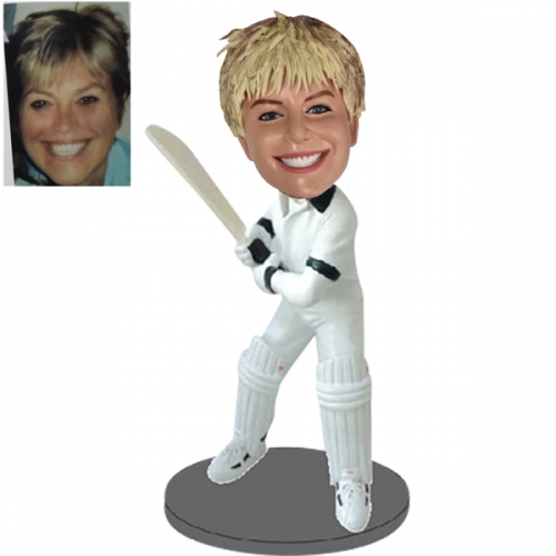 Custom Female Cricket Bobblehead