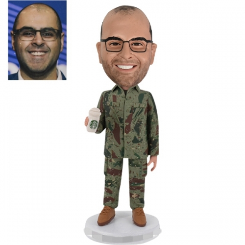 Air Force Bobblehead Customized with Starbucks