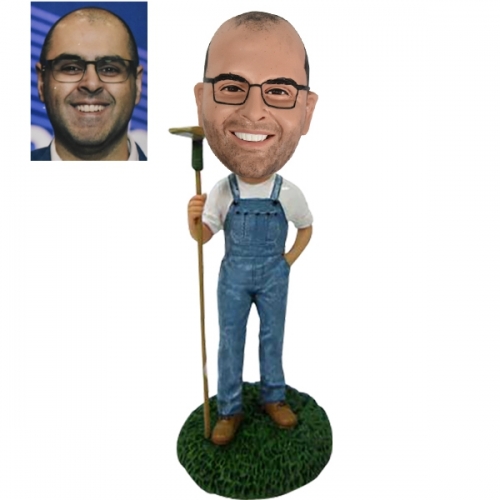 Bobble head gifts Farmer with pitchfork Rancher