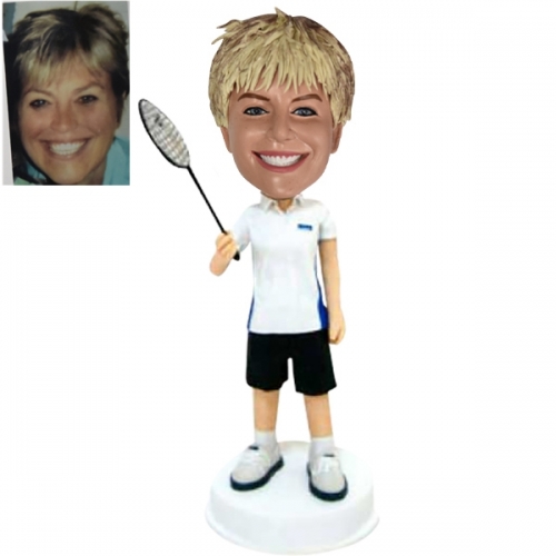 Custom Bobblehead Badminton Player