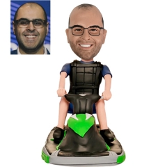 Custom Bobblehead driving Motorboat