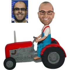 Custom Bobble head driving tractor