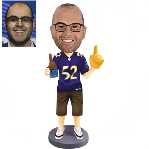 Custom bobbleheads Sports fans with one thumb up