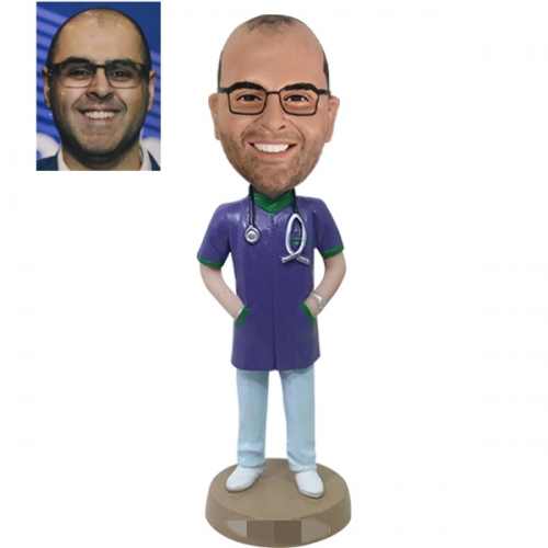 Custom Doctor Bobblehead with stethoscope