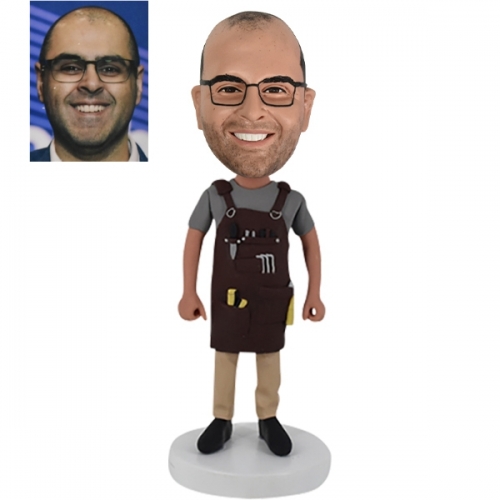 Custom bobbleheads with woodworking apron