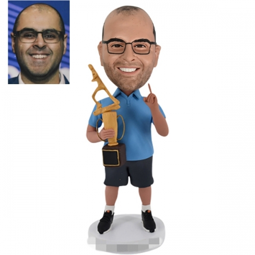 Custom bobbleheads with trophy