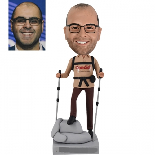 Custom Backpacking/backpacker bobblehead with glasses