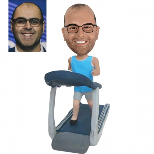 Custom Bobblehead on treadmill