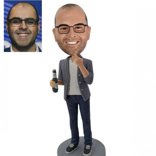 Bobblehead doll personalized with middle finger