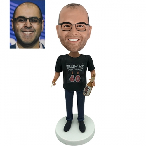 Custom bobbleheads with cigar and beer