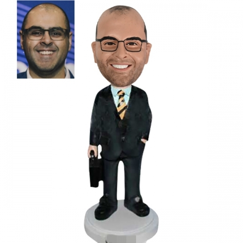 Custom accountant/attorney bobbleheads with suitcase