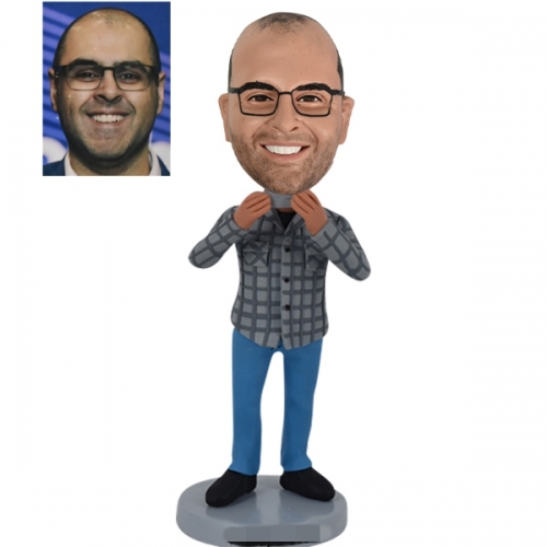 Music bobbleheads with harmonica