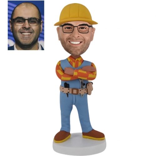 Personalized handyman repairman bobblehead cute