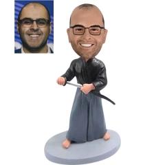 Japanese Custom Samurai Bobblehead in Kimono