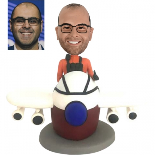 Personalized Bobblehead Pilot Aviator