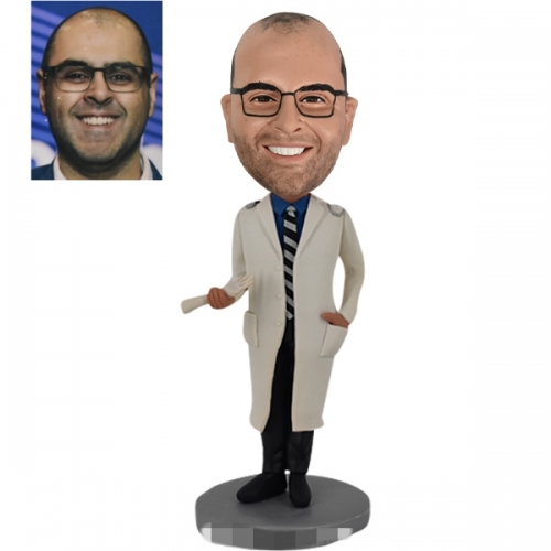 Doctor bobbleheads with bone