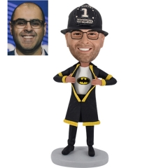 Fireman firefighter batman bobblehead opening his shirt