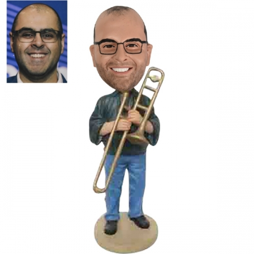 Trombonist bobblehead doll