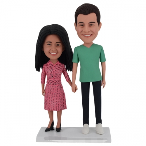 Couple Bobblehead custom tall husband and short wife