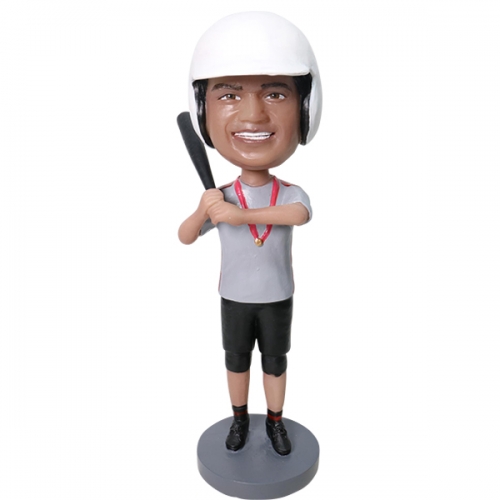 Custom Bobblehead baseball player in helmet