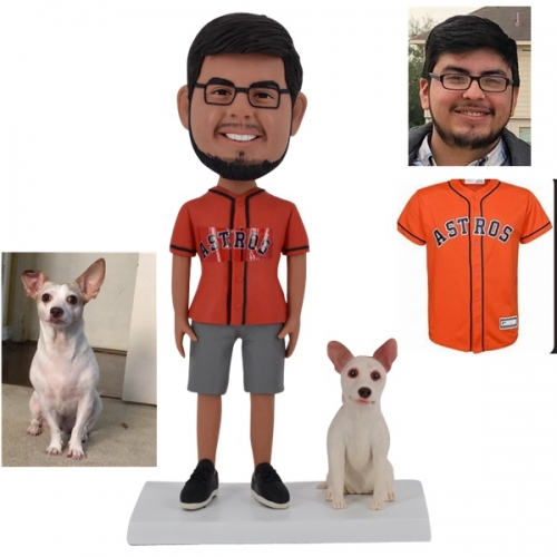 Custom Bobblehead with dog Astros fans from picture