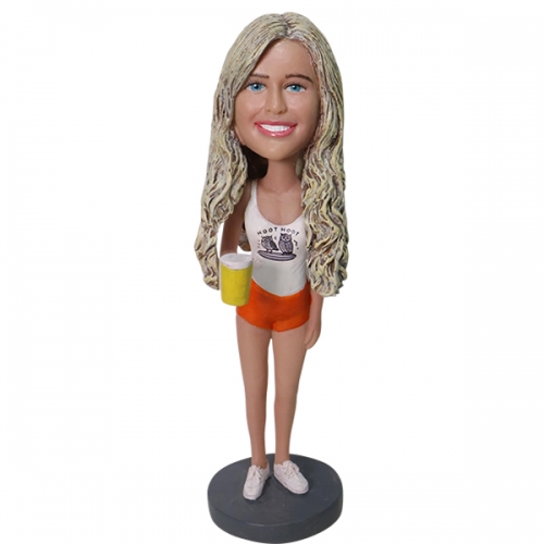 Custom Bobblehead holding cup