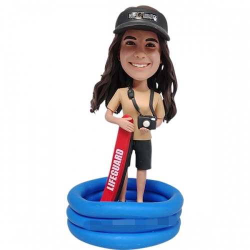 Custom Bobblehead with swimming pool base