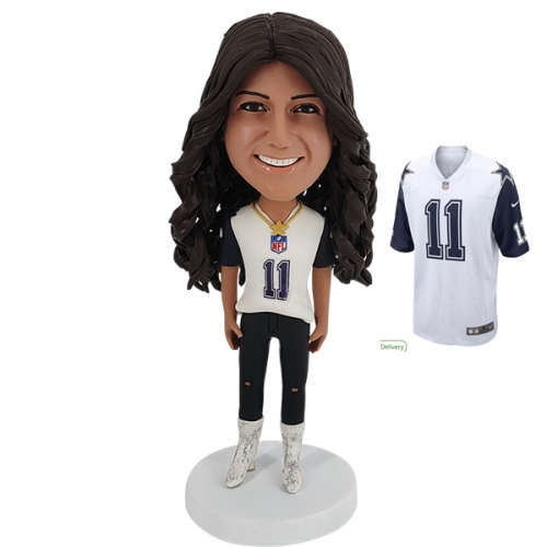 Custom Bobblehead Football Fans in NFL jersey