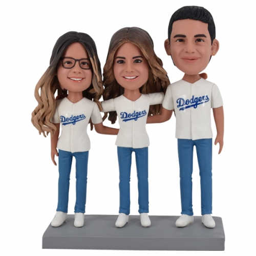 Custom Dodgers Bobbleheads family baseball fans