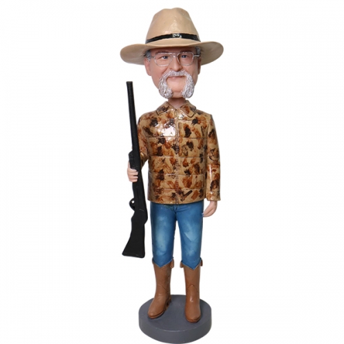 Custom hunting Bobblehead Hunter with gun